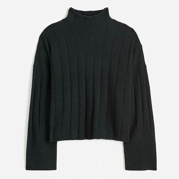 Madewell Ribbed Cashmere Wool Blend Pullover Sweater Heather Asphalt XS NWT - Picture 1 of 8